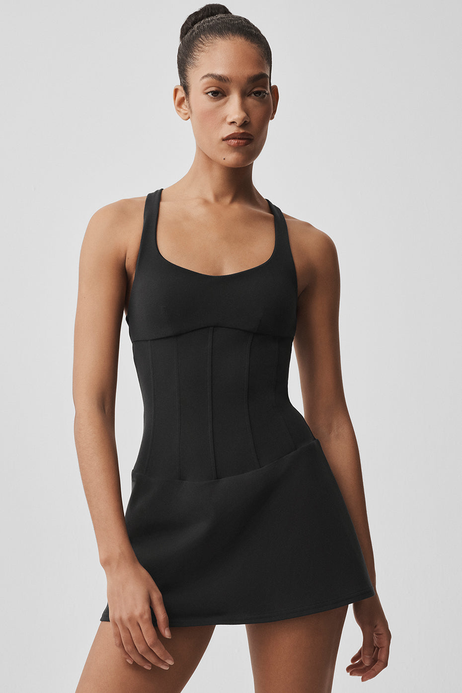 Airbrush Sparks Fly Corset Tennis Dress - Black image 3