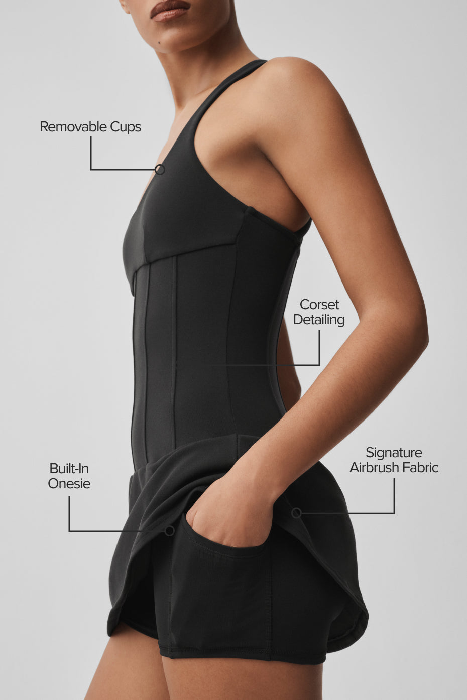 Airbrush Sparks Fly Corset Tennis Dress - Black image 2