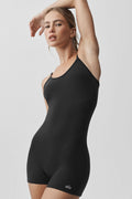 Airbrush One And Done Short Onesie - Black image 1