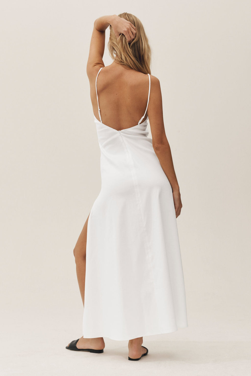 Linen Blend Riviera Maxi Dress - White image 2