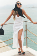 Linen Blend Riviera Maxi Dress - White image 1