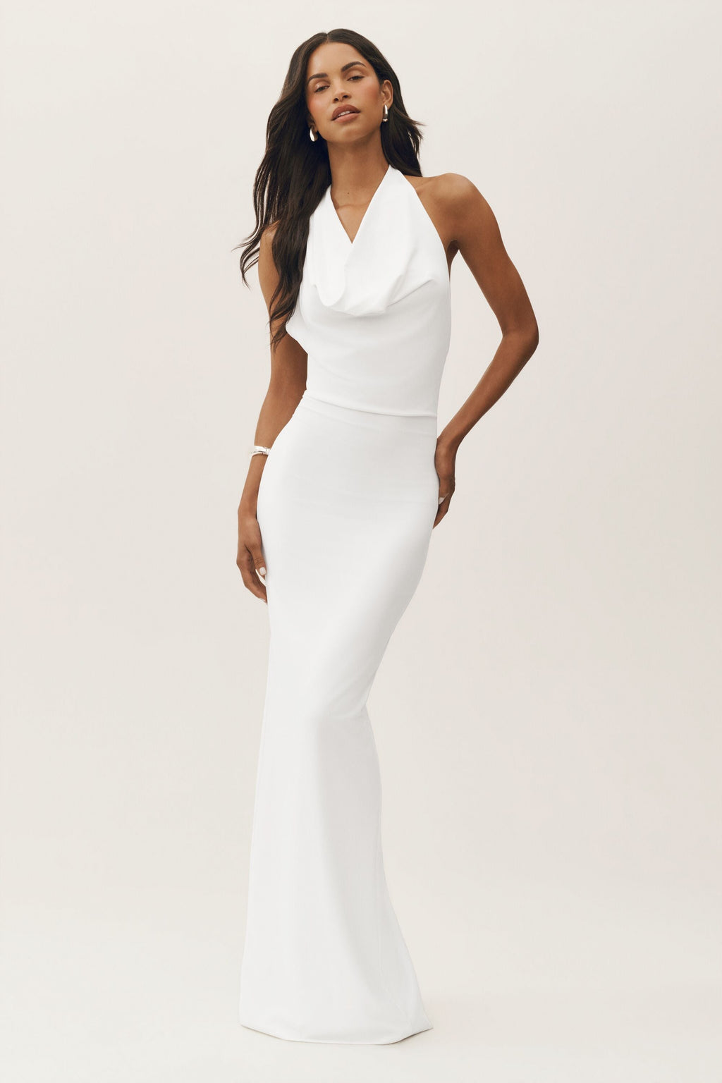 Summer Soiree Halter Maxi Dress - White image 2