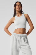 Seamless Delight High Neck Bra - White Heather image 1