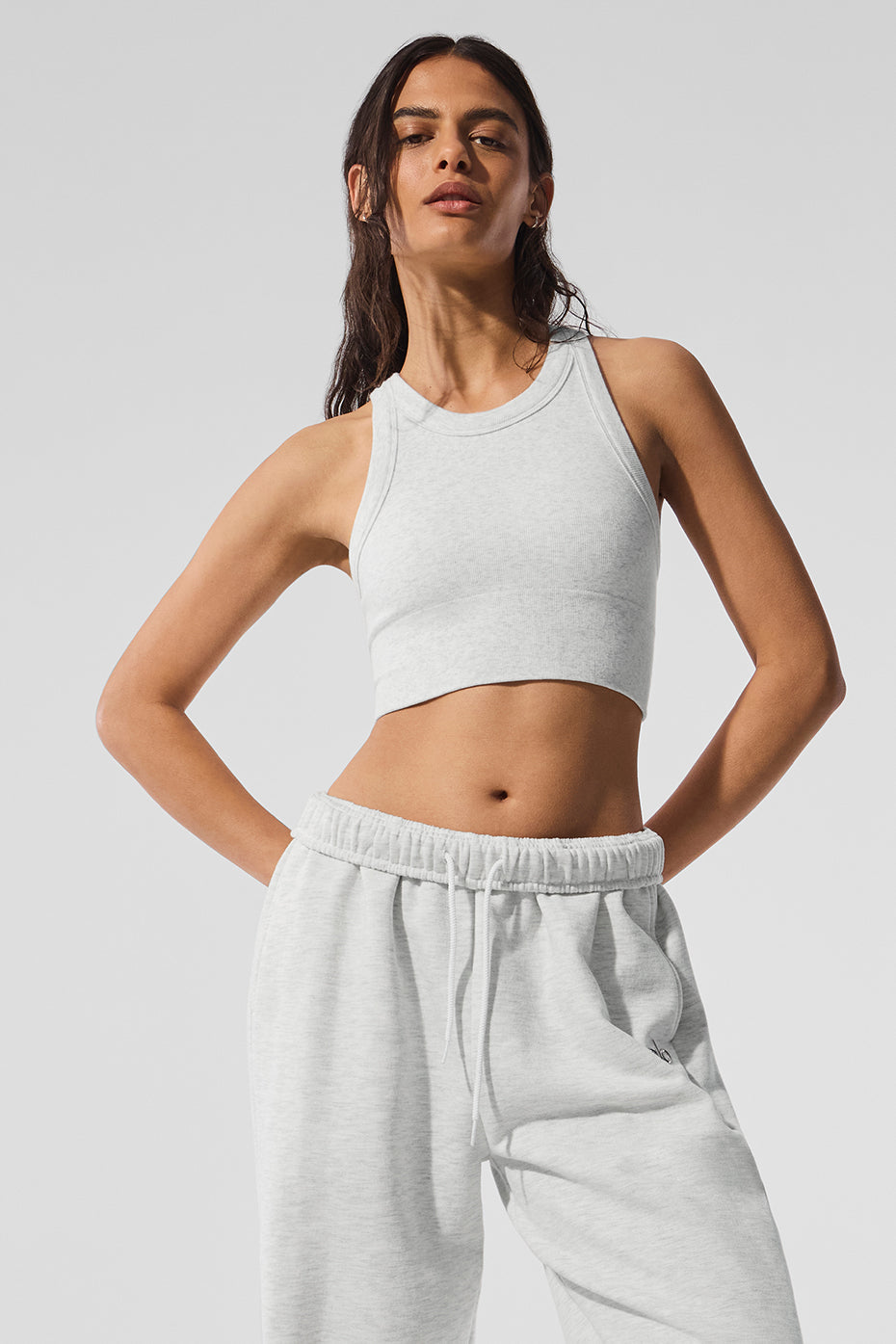 Seamless Delight High Neck Bra - White Heather image 1