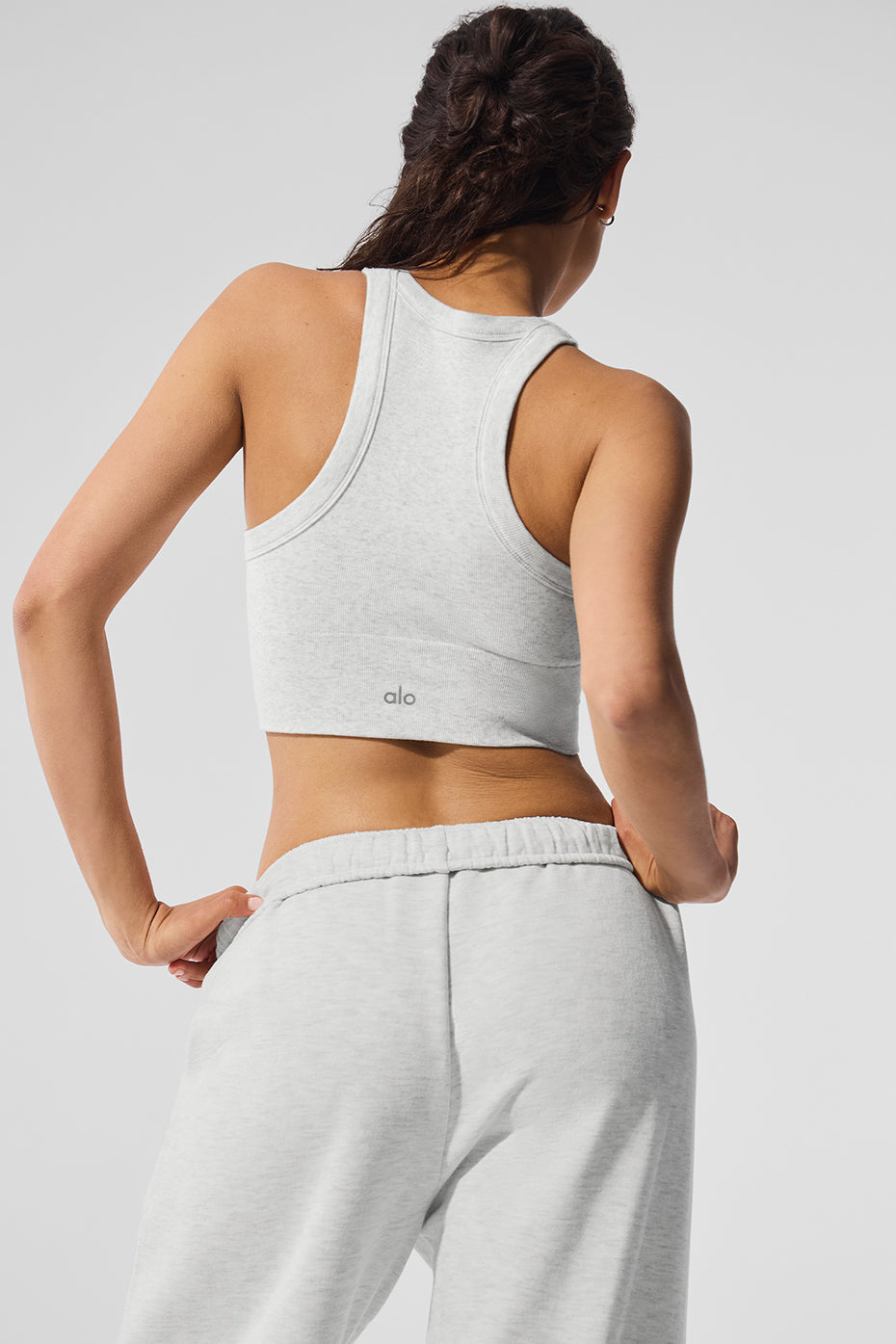 Seamless Delight High Neck Bra - White Heather image 3