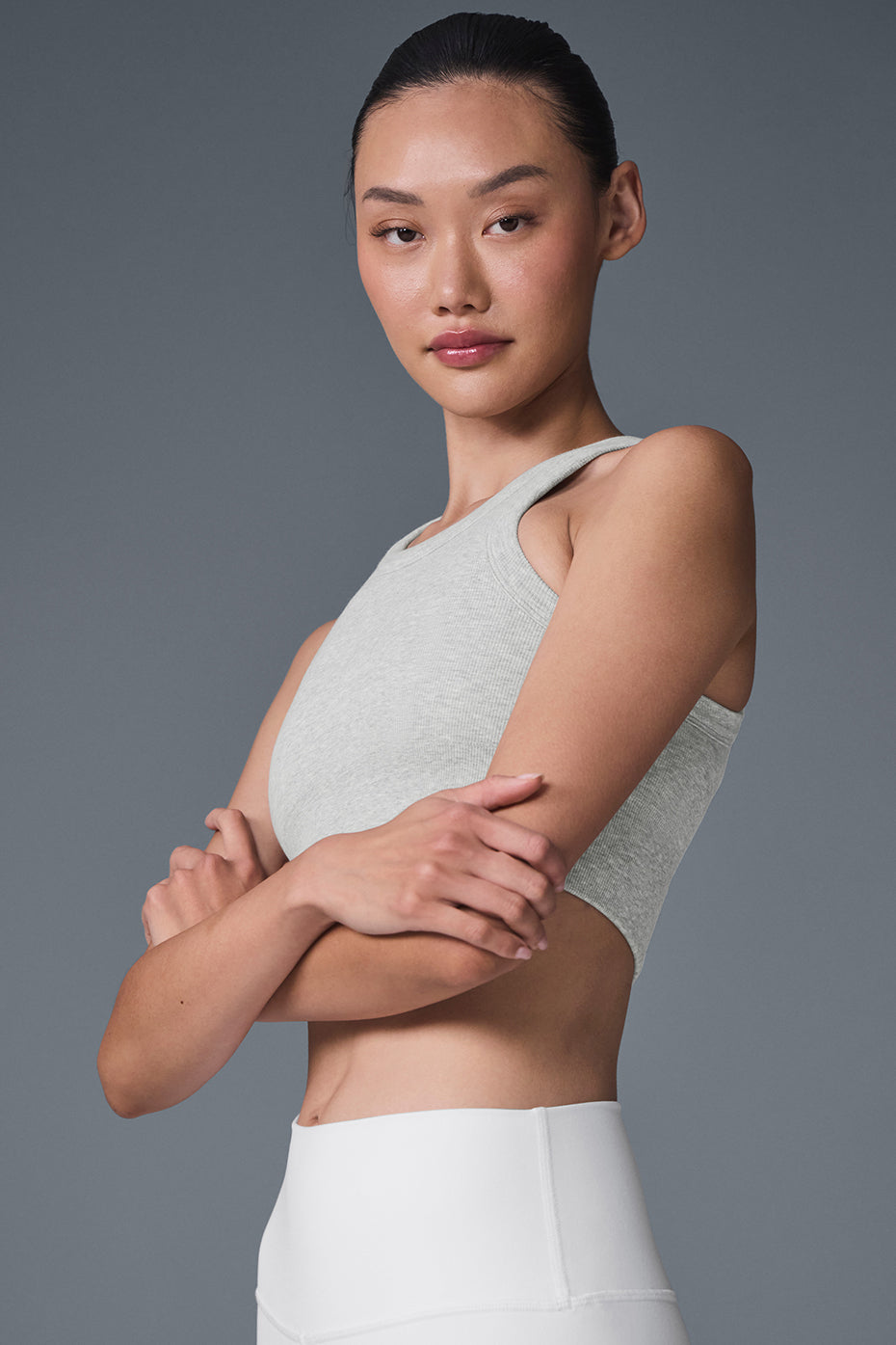 Seamless Delight High Neck Bra - Athletic Heather Grey image 4