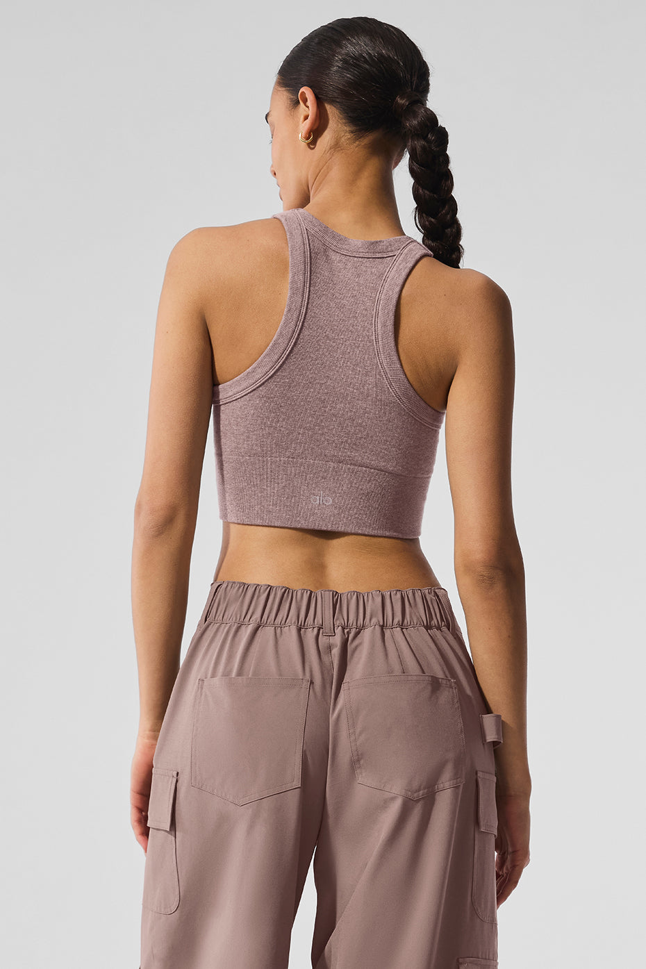 Seamless Delight High Neck Bra - Mushroom Heather image 3