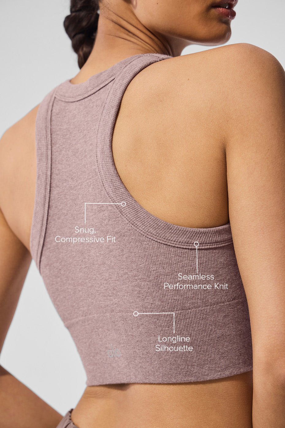 Seamless Delight High Neck Bra - Mushroom Heather image 2