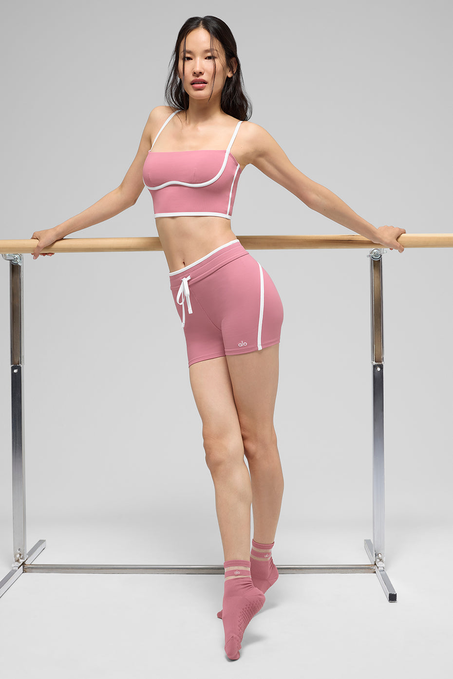 Airbrush Streamlined Bra Tank - Pink Wild Rose/White image 5