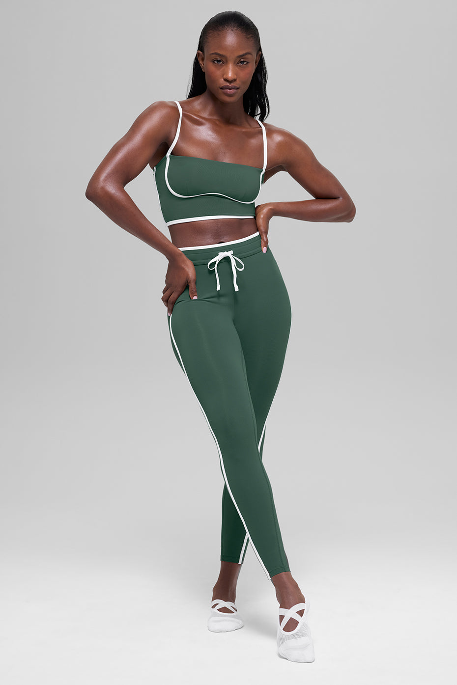 Airbrush Streamlined Bra Tank - Clover Green/White image 5