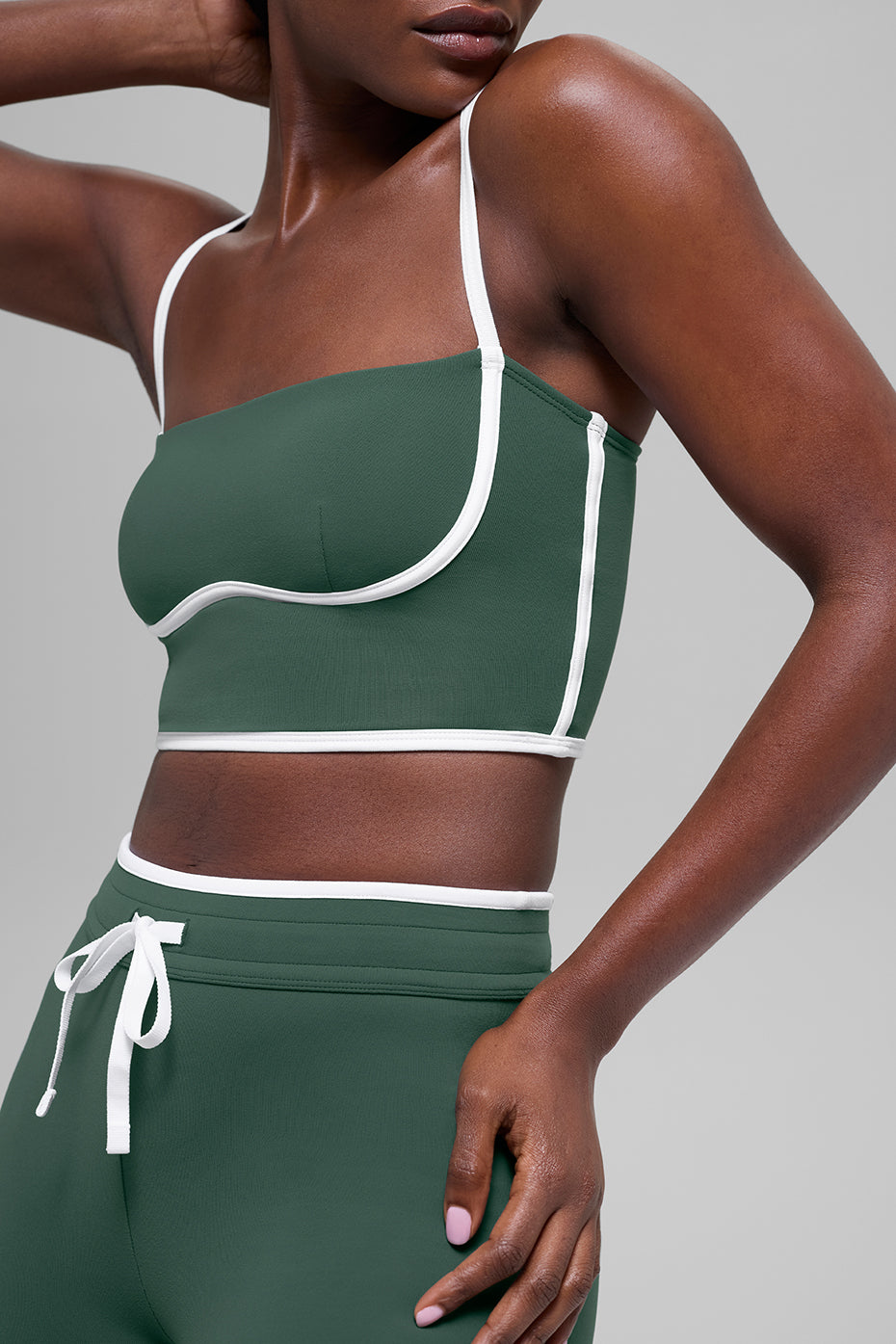 Airbrush Streamlined Bra Tank - Clover Green/White image 3