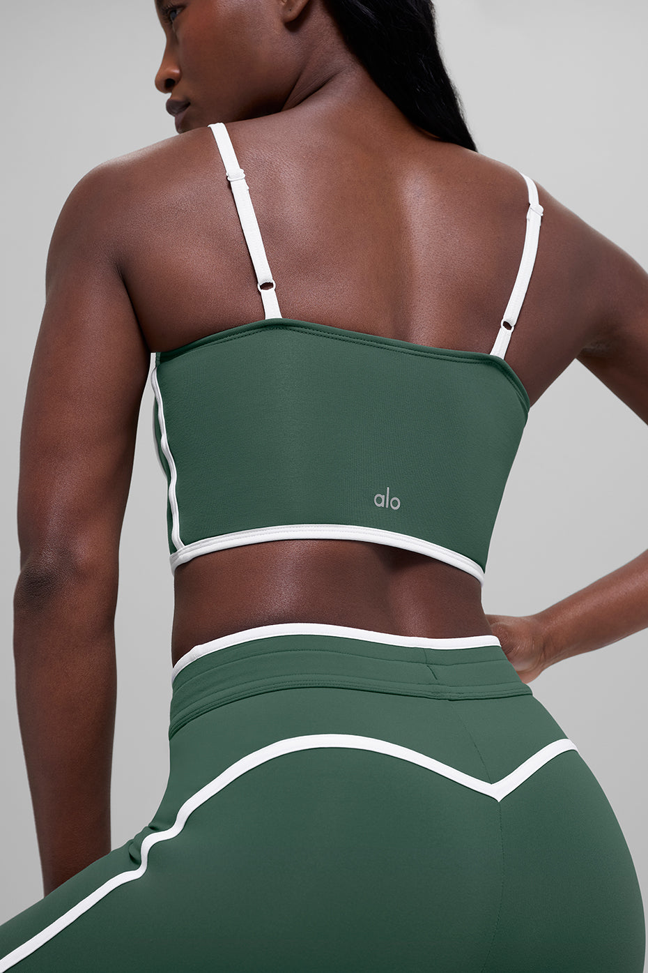 Airbrush Streamlined Bra Tank - Clover Green/White image 2
