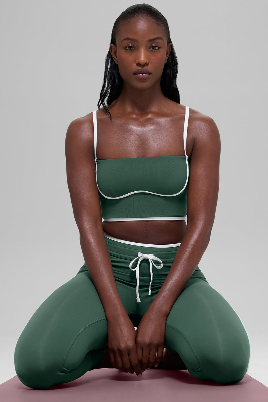 Airbrush Streamlined Bra Tank - Clover Green/White image 1