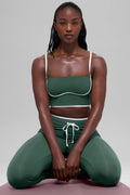Airbrush Streamlined Bra Tank - Clover Green/White image 1