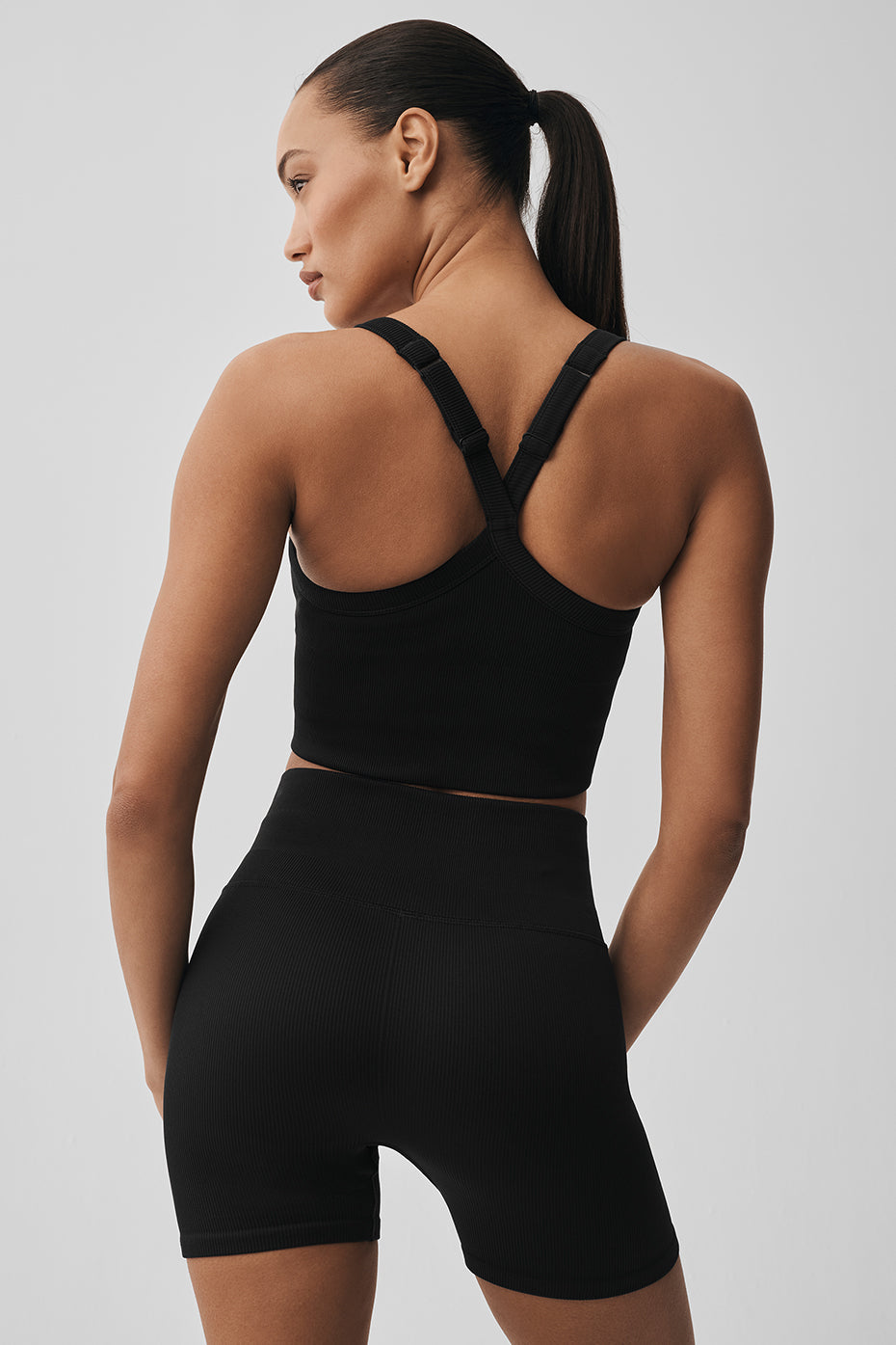 Seamless Ribbed Favorite Bra Tank - Black image 2