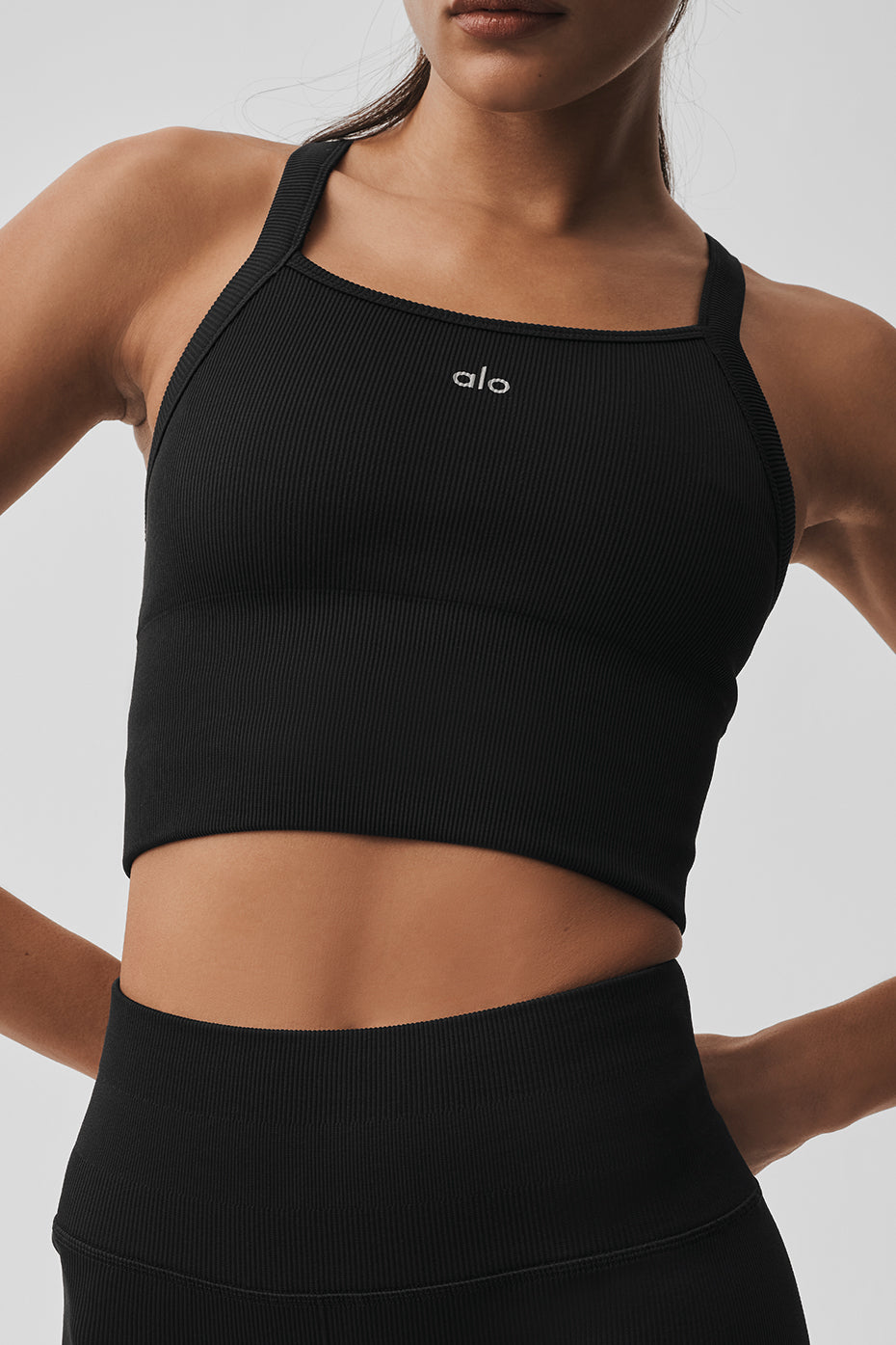 Seamless Ribbed Favorite Bra Tank - Black image 4