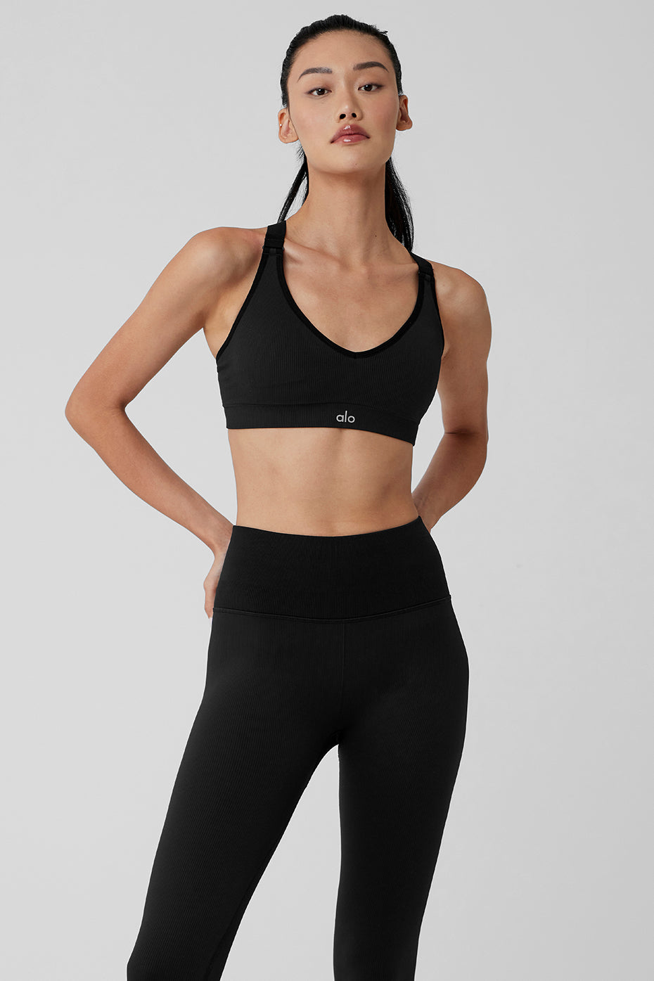 Seamless Ribbed Favorite Bra - Black image 1