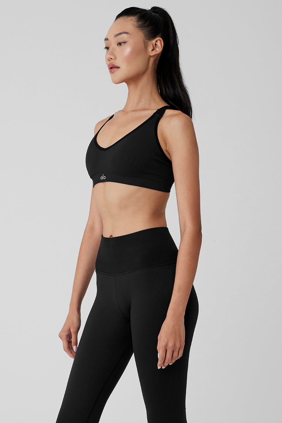 Seamless Ribbed Favorite Bra - Black image 3