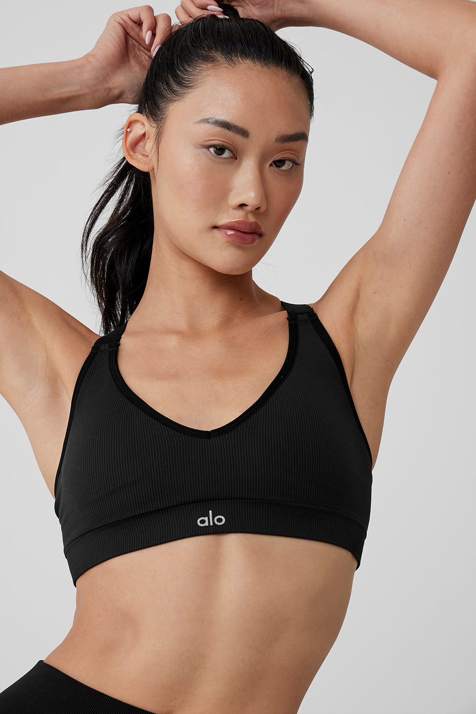 Seamless Ribbed Favorite Bra - Black image 4