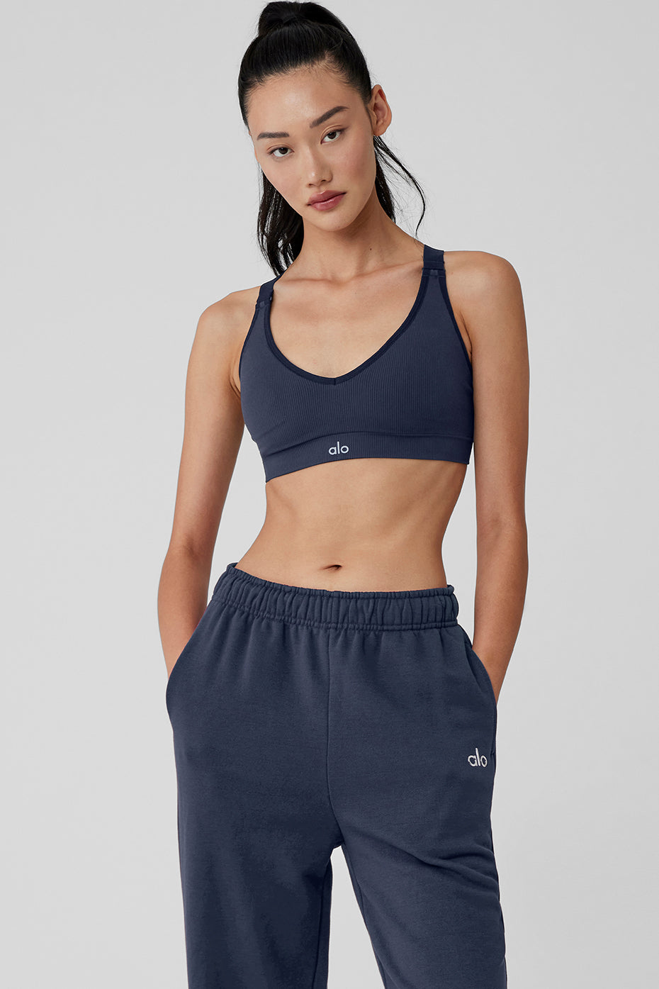 Seamless Ribbed Favorite Bra - Navy image 1