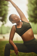 Airbrush Heart Throb Bra - Green Olive/Black image 1