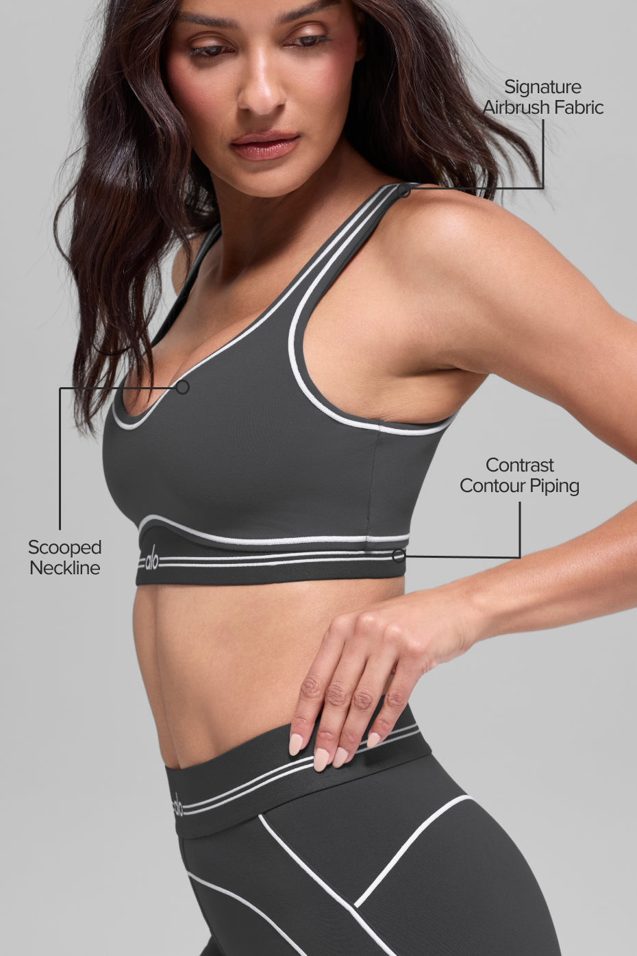 Airbrush Heart Throb Bra - Anthracite/White image 2
