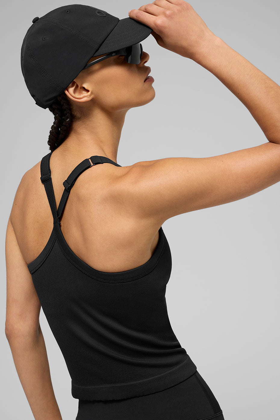 Seamless Ribbed Favorite Full Length Bra Tank - Black image 3