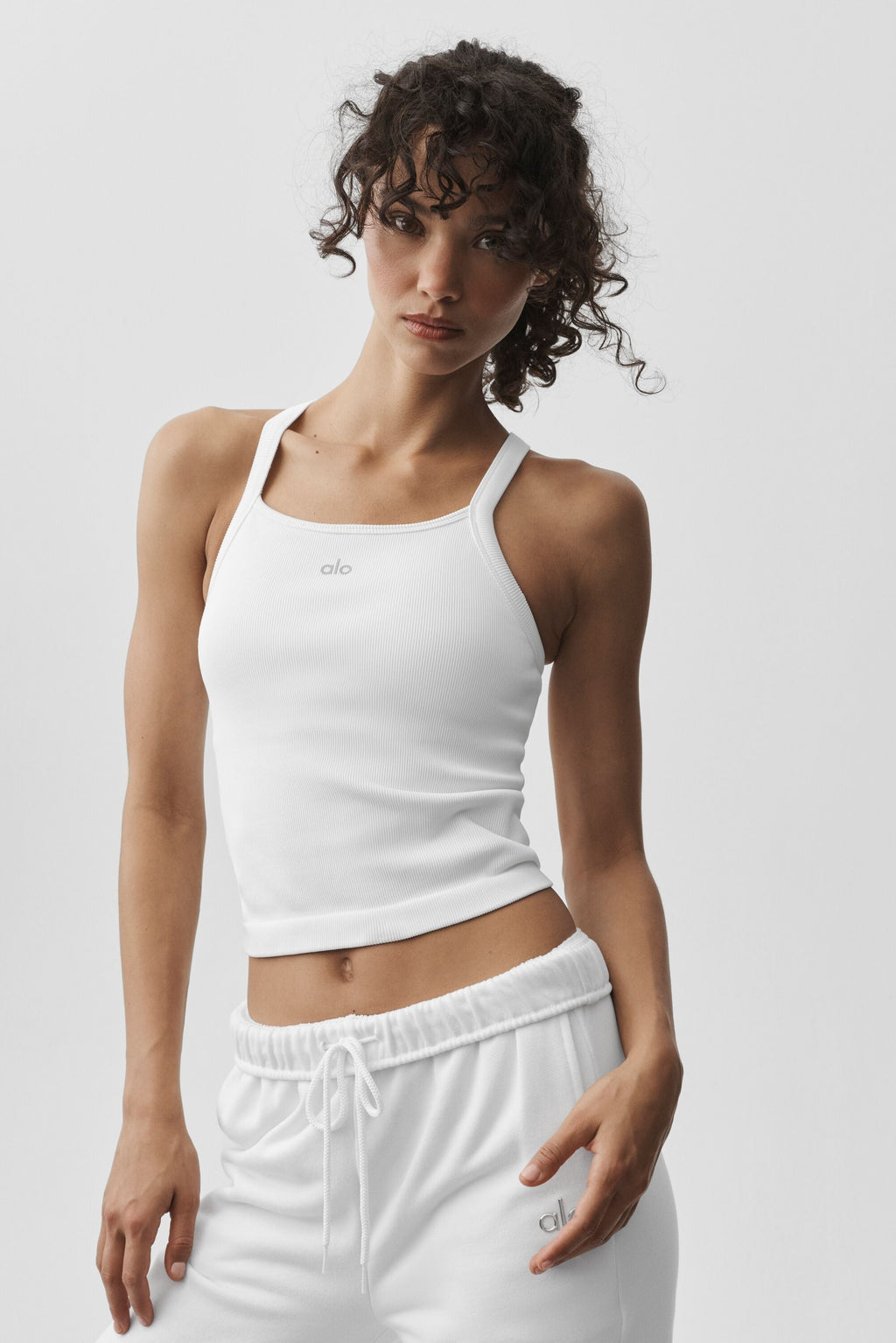 Seamless Ribbed Favorite Full Length Bra Tank - White image 1