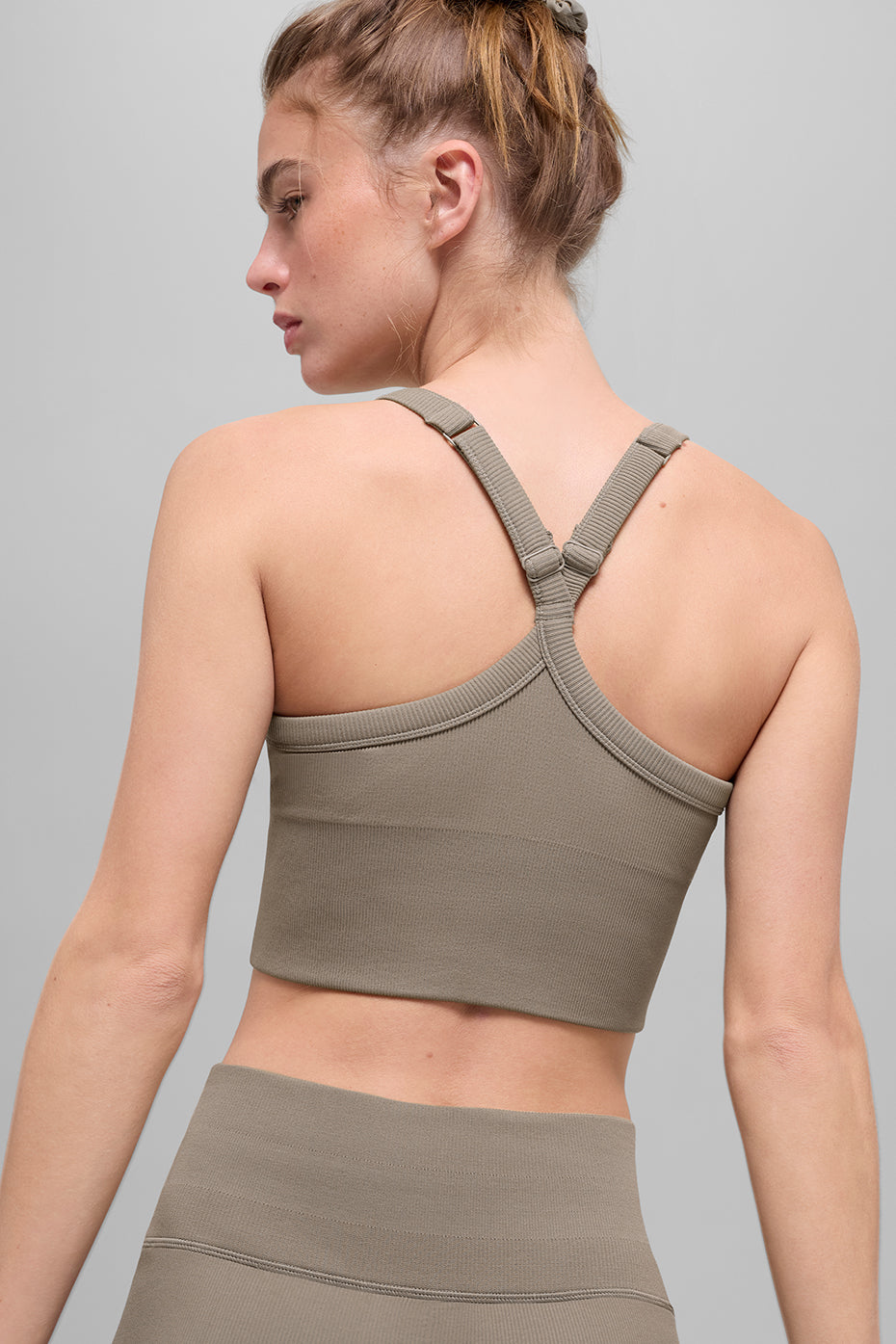 Seamless Ribbed Favorite Bra Tank - Light Cocoa image 2
