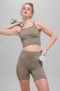 Seamless Ribbed Favorite Bra Tank - Light Cocoa image 1