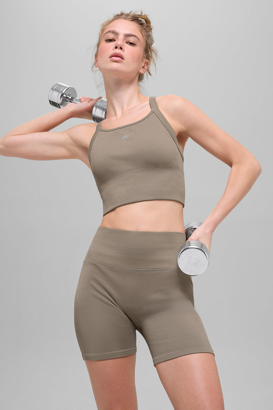 Seamless Ribbed Favorite Bra Tank - Light Cocoa image 1