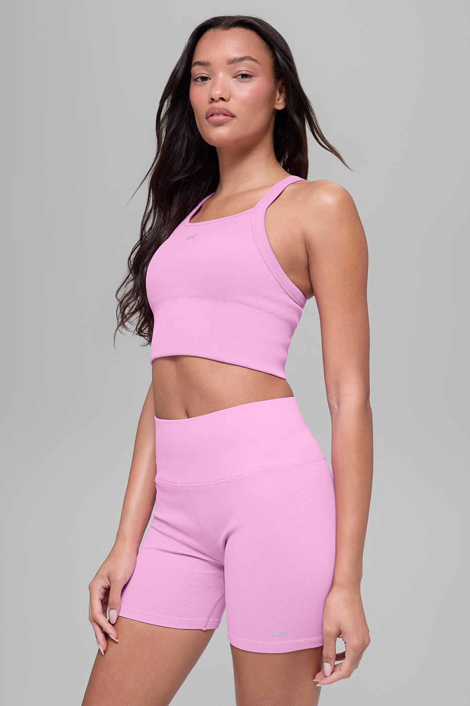 Seamless Ribbed Favorite Bra Tank - Candy Heart Pink image 2