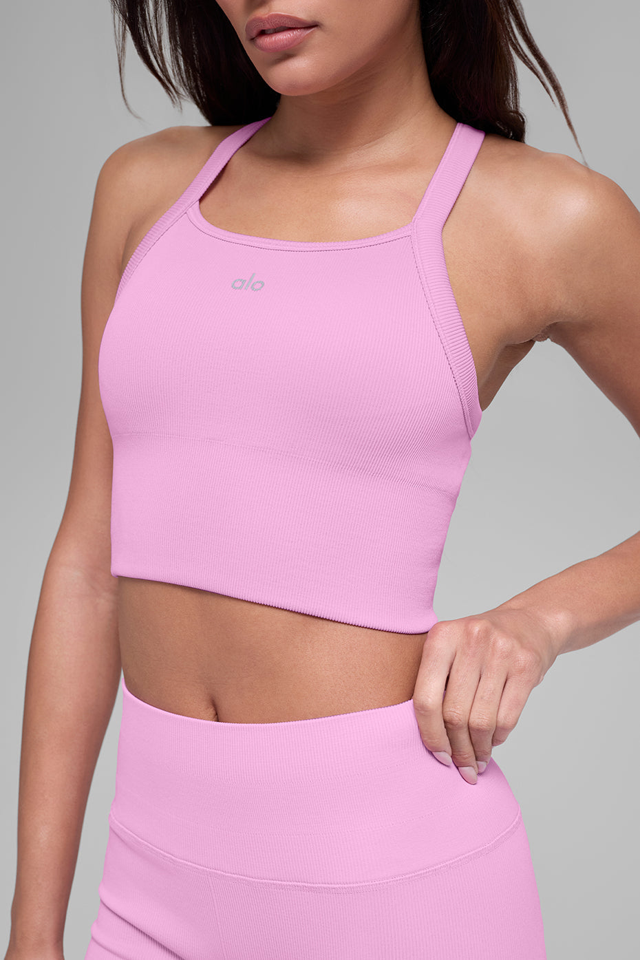 Seamless Ribbed Favorite Bra Tank - Candy Heart Pink image 4