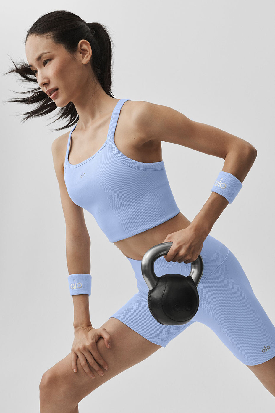 Seamless Ribbed Favorite Bra Tank - Light Provence Blue image 1