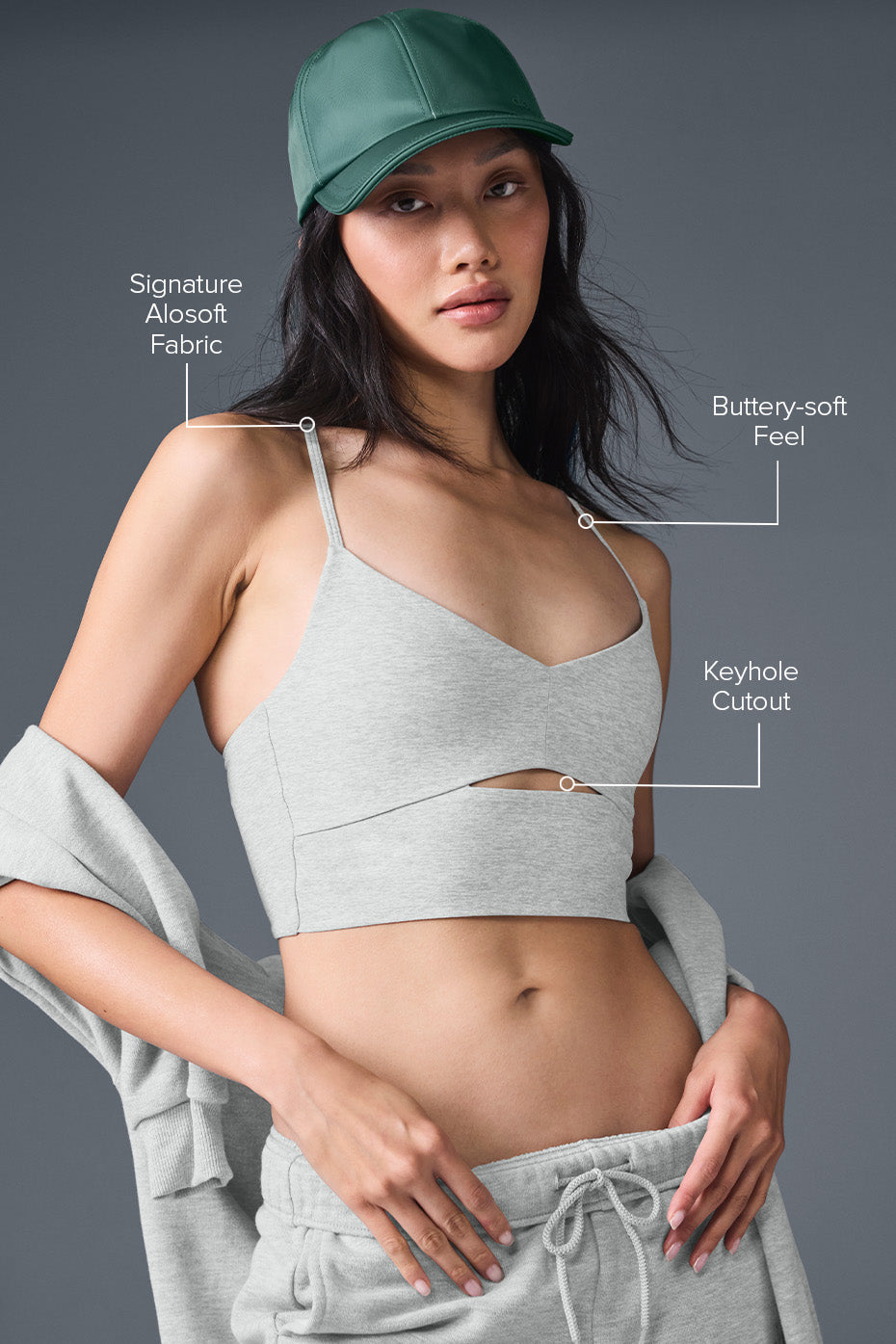 Alosoft Highlight Bra - Athletic Heather Grey image 2
