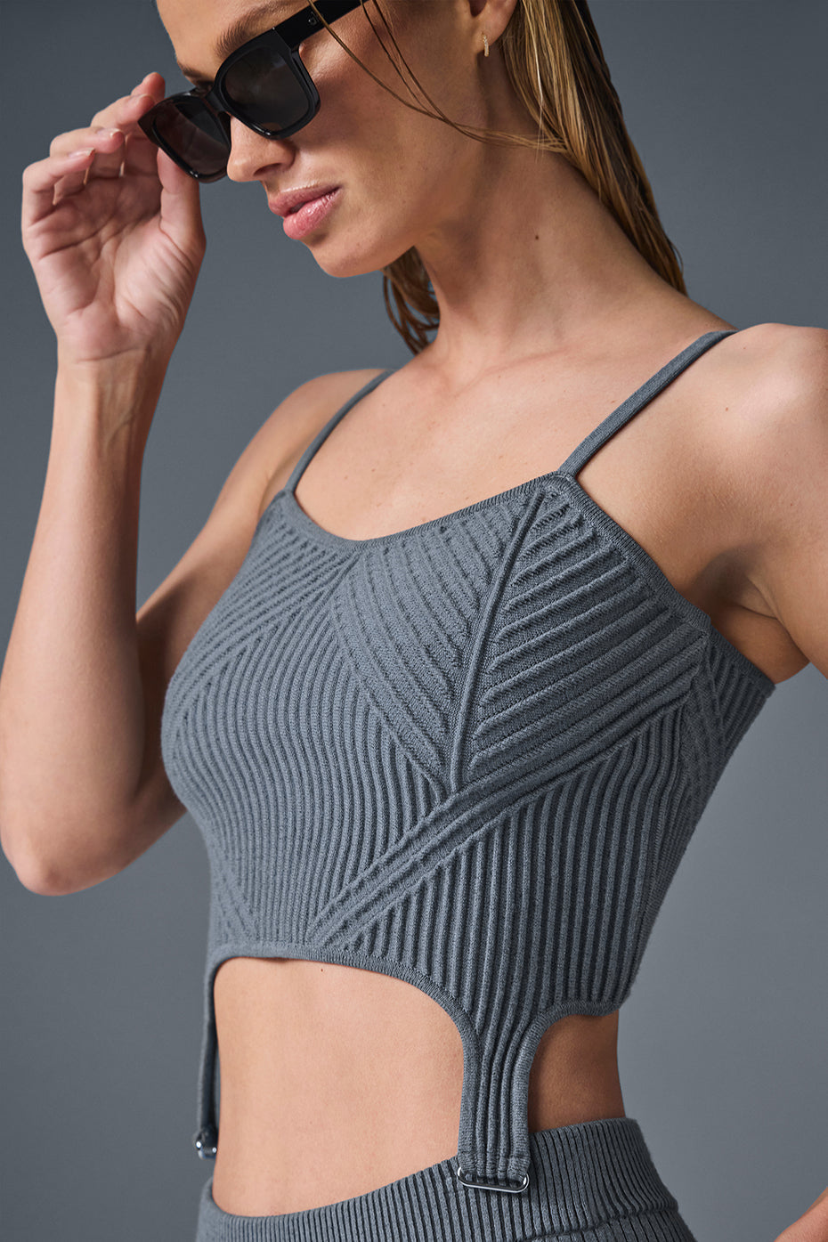 Denim Knit Garter Tank - Steel Grey/Anthracite image 2