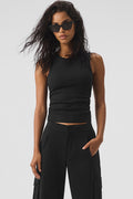 Ribbed En Pointe Tank - Black image 1