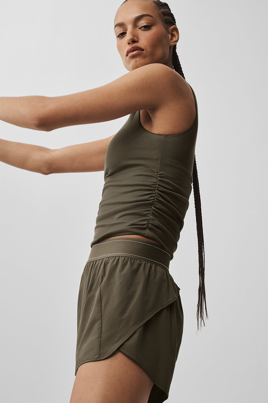 Ribbed En Pointe Tank - Olive Tree image 4