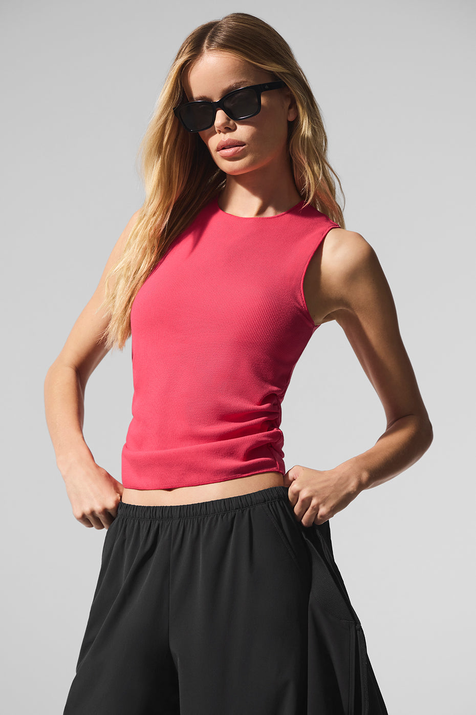Ribbed En Pointe Tank - Candy Red image 1