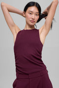 Ribbed En Pointe Tank - Burgundy image 1
