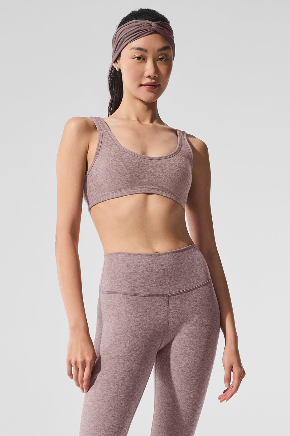 Alosoft Center Stage Bra - Dark Pink Quartz Heather image 1