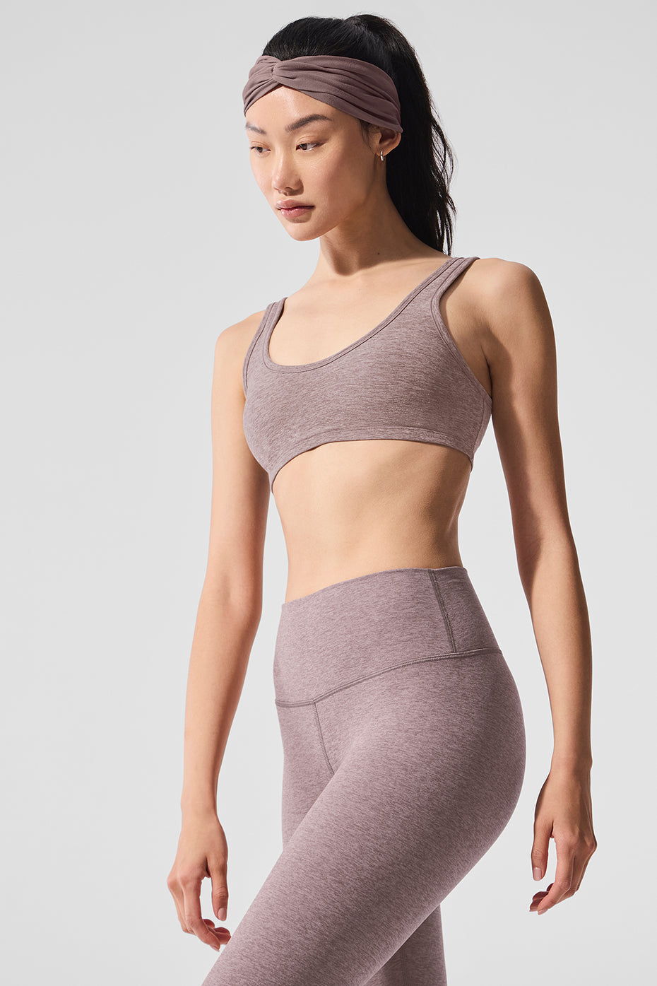 Alosoft Center Stage Bra - Dark Pink Quartz Heather image 3