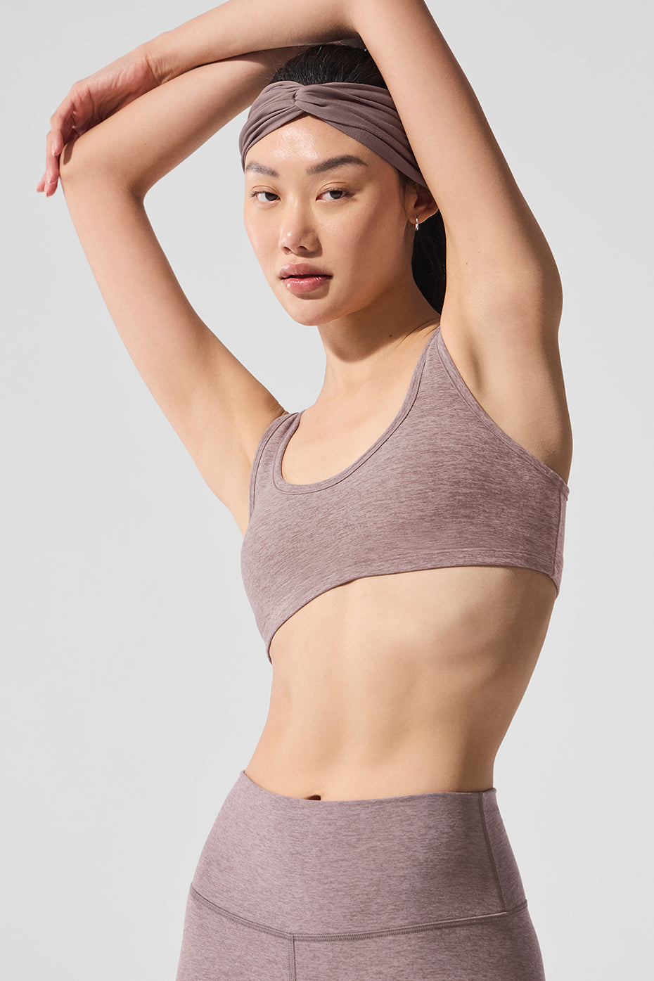 Alosoft Center Stage Bra - Dark Pink Quartz Heather image 4