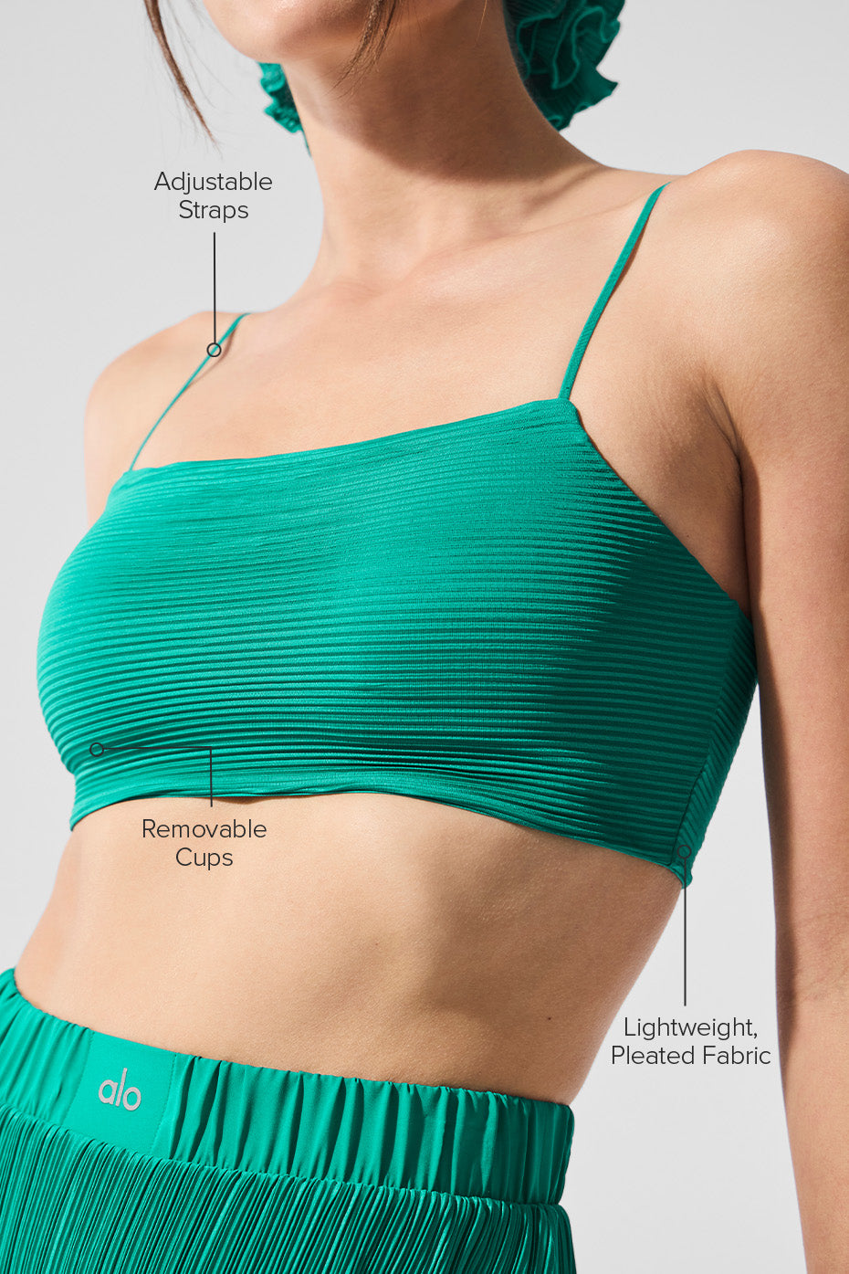 Micro Plisse Game On Bra - Spruce Green image 2