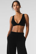 Micro Corduroy Dreamer Bra - Black image 1