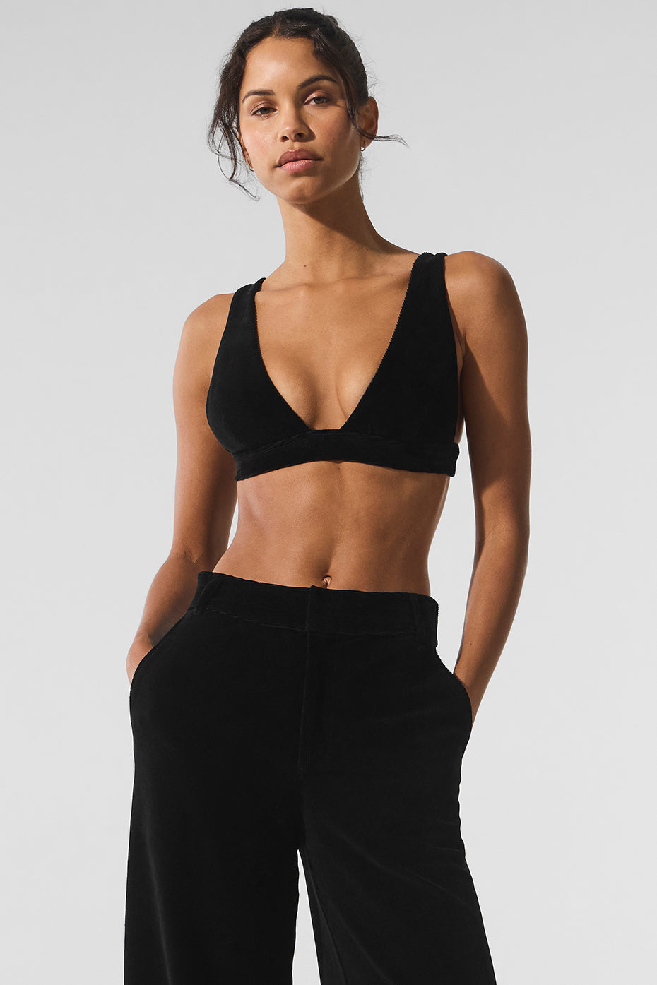 Micro Corduroy Dreamer Bra - Black image 1