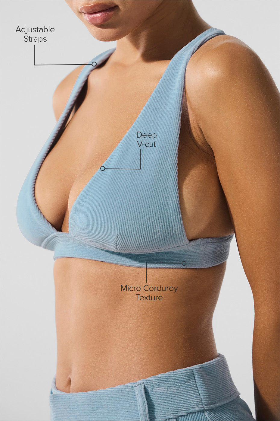 Micro Corduroy Dreamer Bra - Celestial Blue image 2