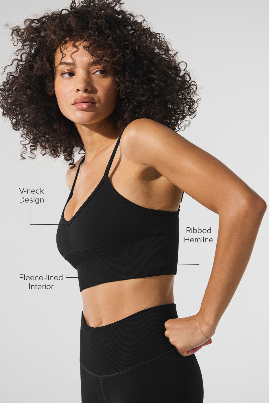 Seamless Winter Warm Plush Delight Bra - Black image 2