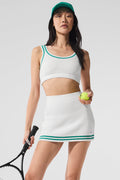 Tennis Club Sweater Knit Bra - White/Spruce Green image 1