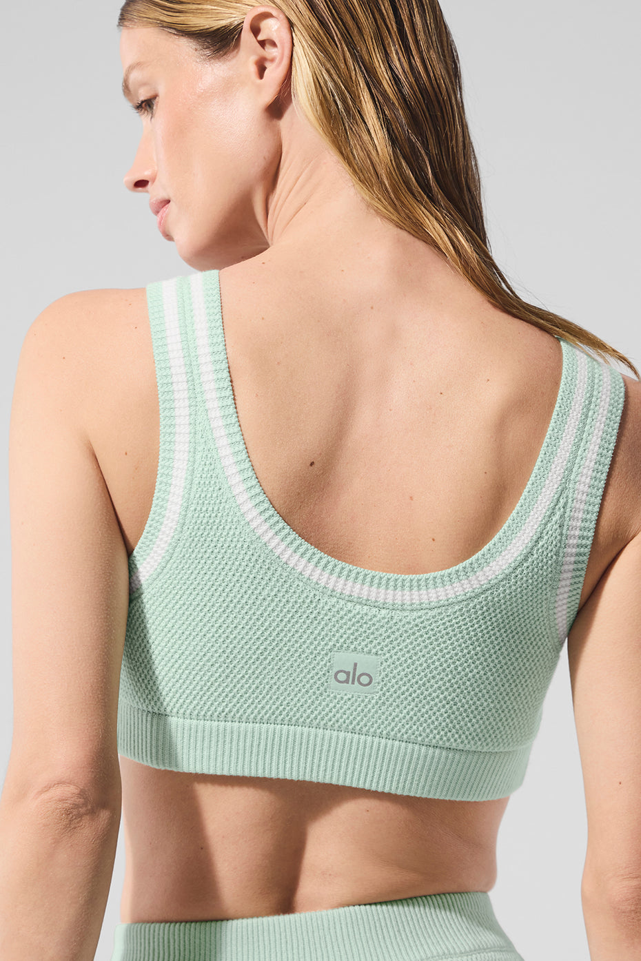 Tennis Club Sweater Knit Bra - Spearmint/White image 4